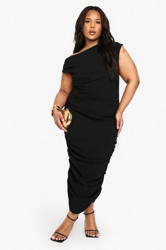 Plus Asymmetric Bengaline Midaxi Dress by BOOHOO