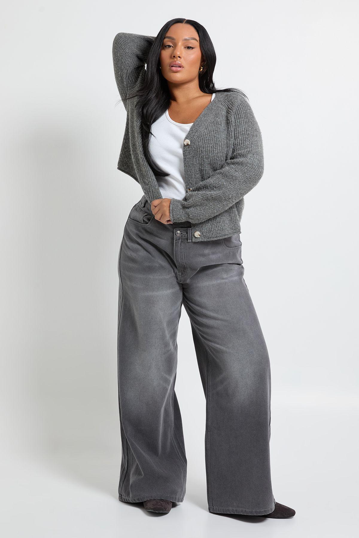 Plus Asymmetric Waistband Jean by BOOHOO