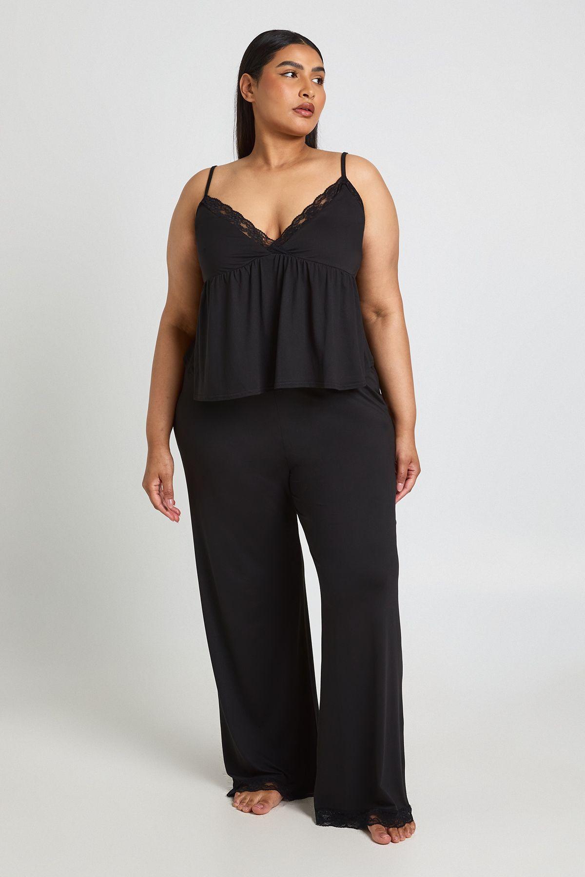 Plus Babydoll Pyjama Top And Trouser Set by BOOHOO