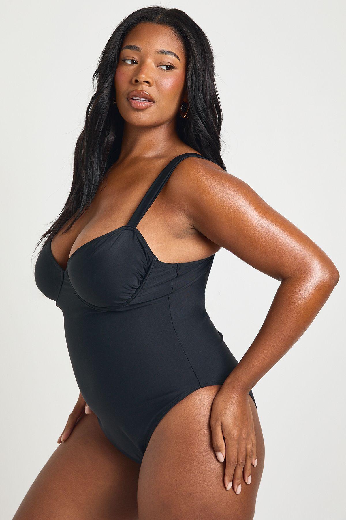Plus Balcony Bra Swimsuit by BOOHOO