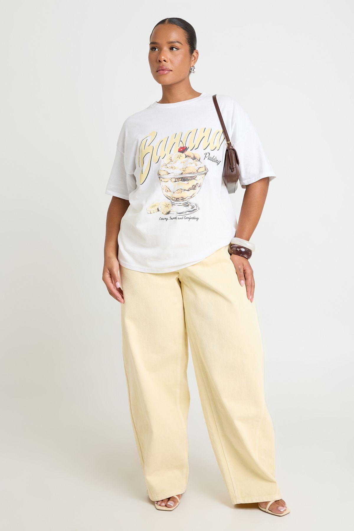 Plus Banana Pudding Printed T Shirt by BOOHOO