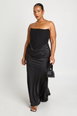 Plus Bandeau Corset Satin Drape Maxi Dress by BOOHOO