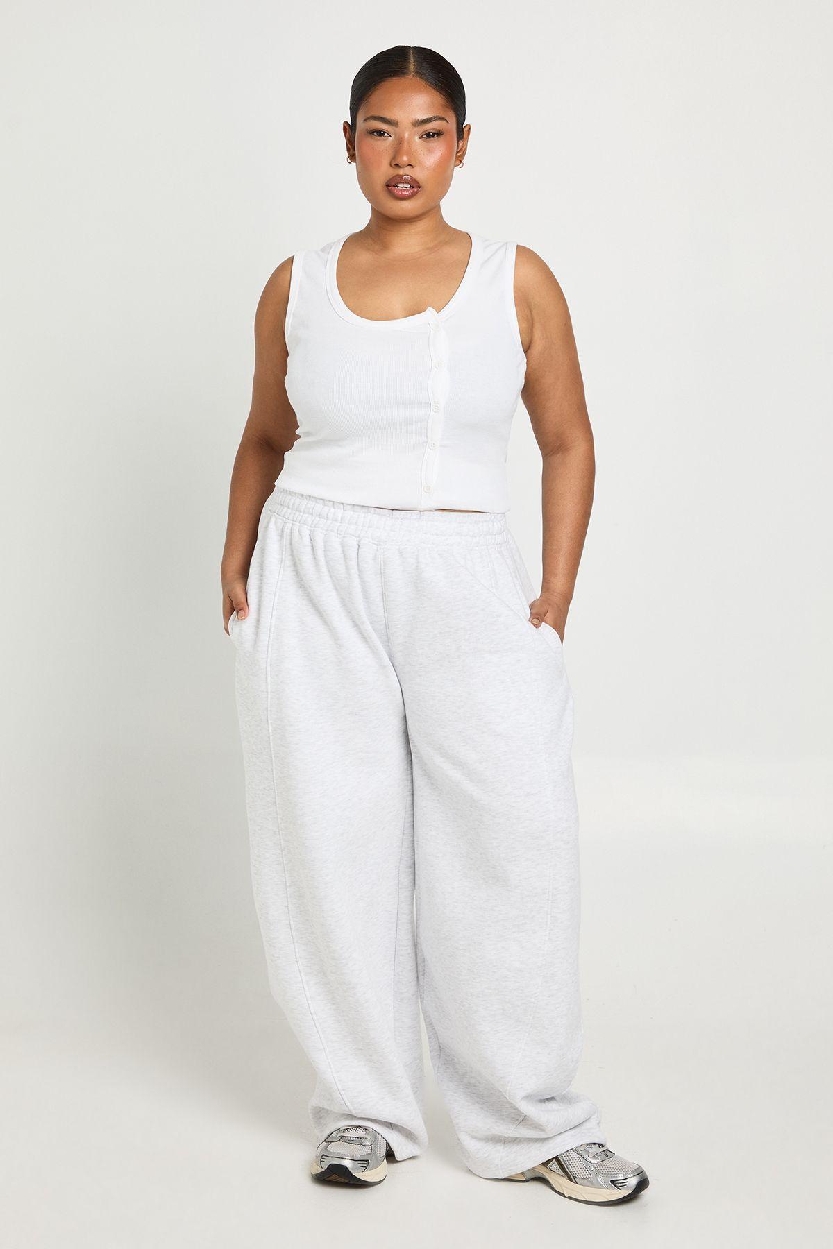 Plus Barrel Wide Leg Joggers by BOOHOO