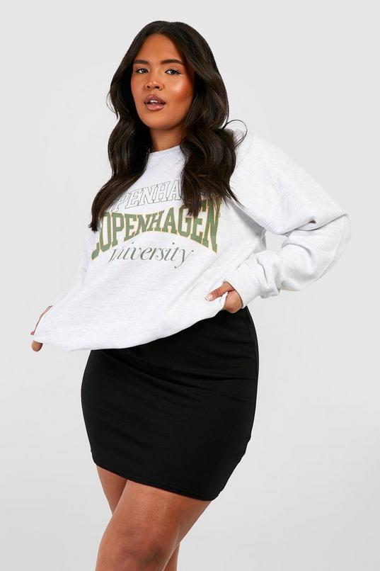 Plus Basic Jersey Mini Skirt by BOOHOO
