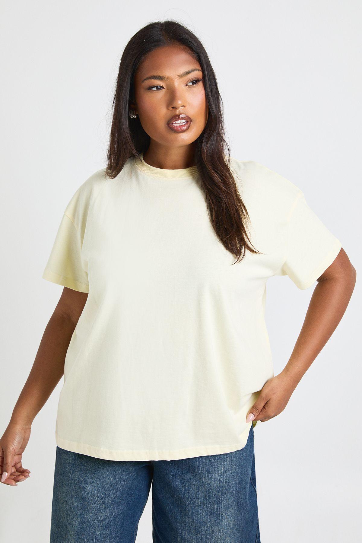 Plus Basic Oversized Short Sleeve T-Shirt by BOOHOO