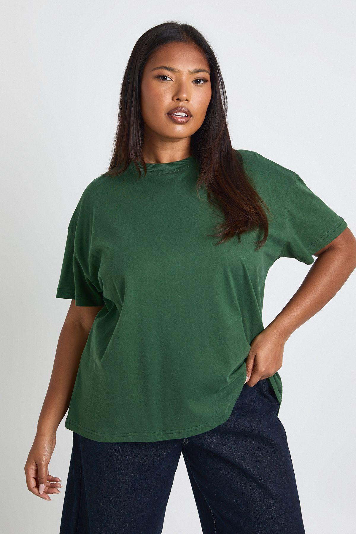 Plus Basic Oversized Short Sleeve T-Shirt by BOOHOO