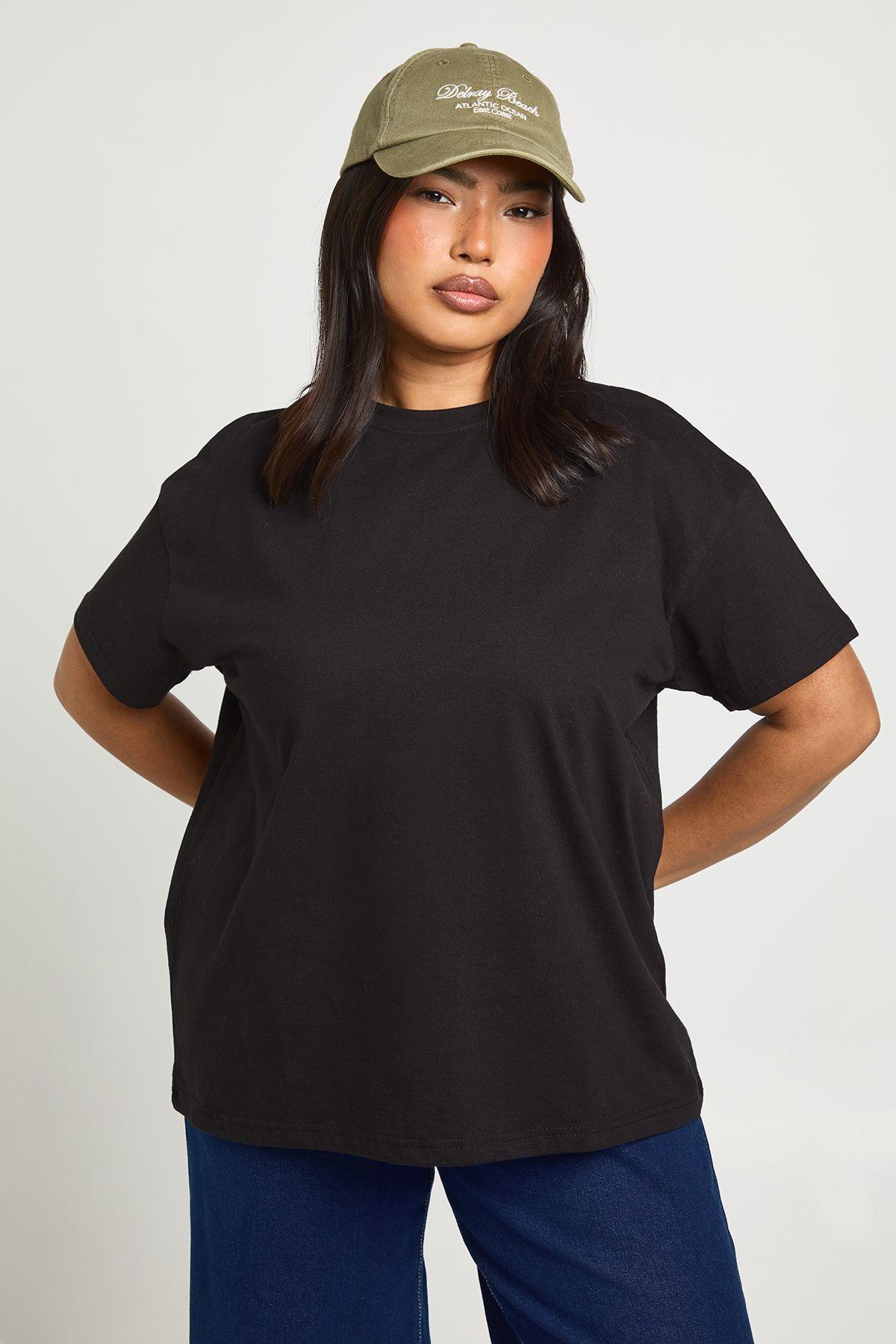 Plus Basic Oversized Short Sleeve T-Shirt by BOOHOO
