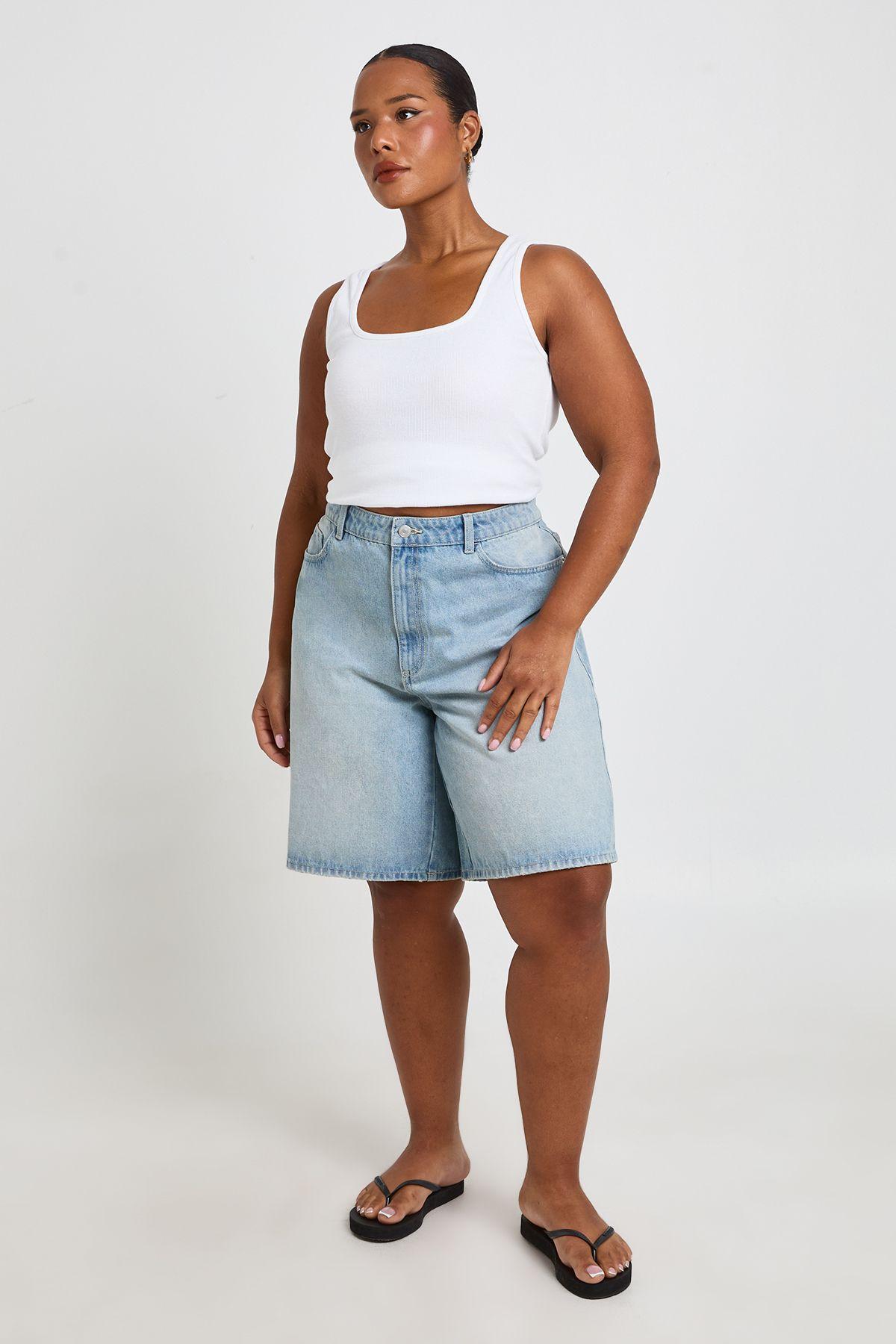 Plus Basic Rib Tank Vest Top by BOOHOO