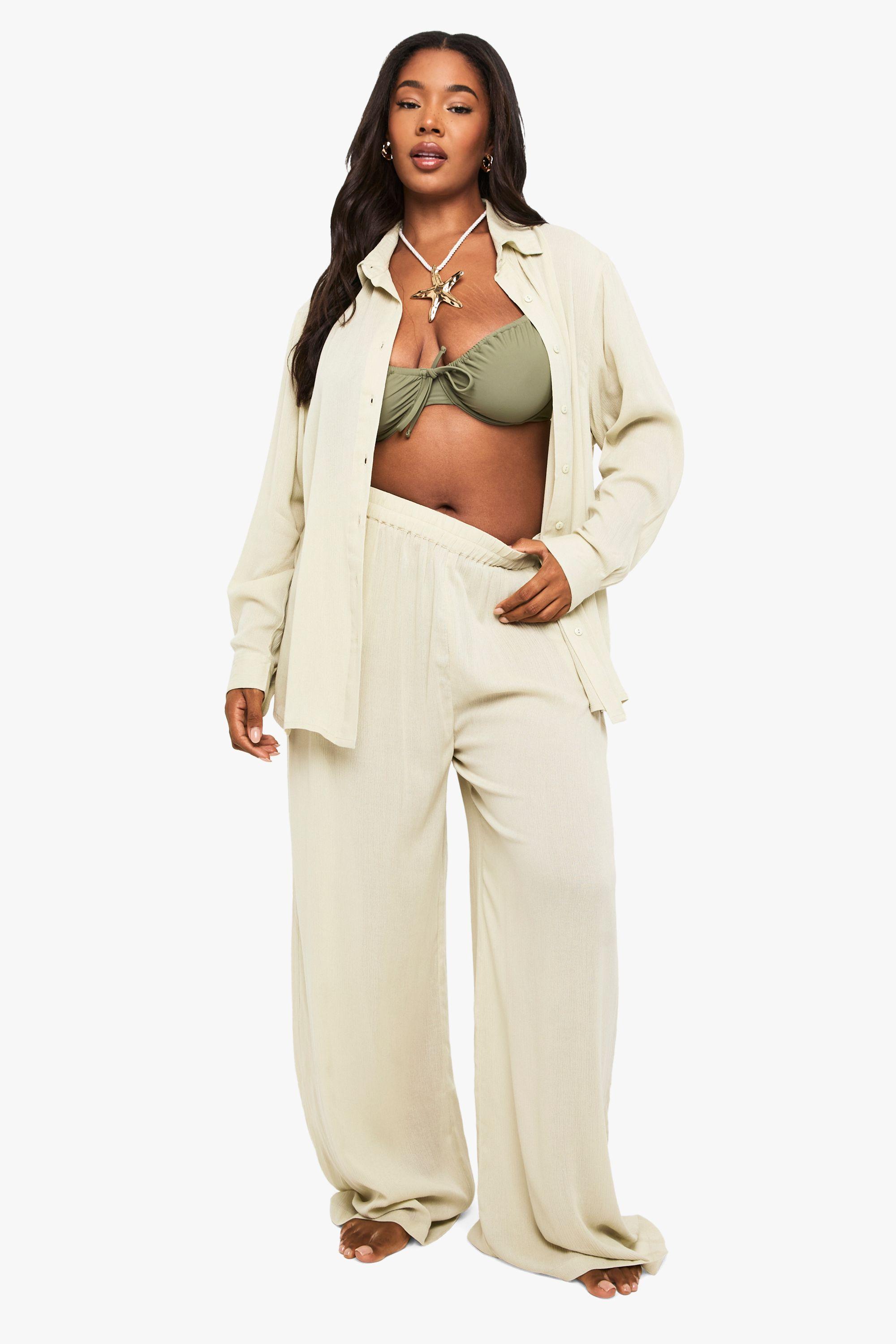 Plus Beachwear Essentials Wide Leg Trousers by BOOHOO