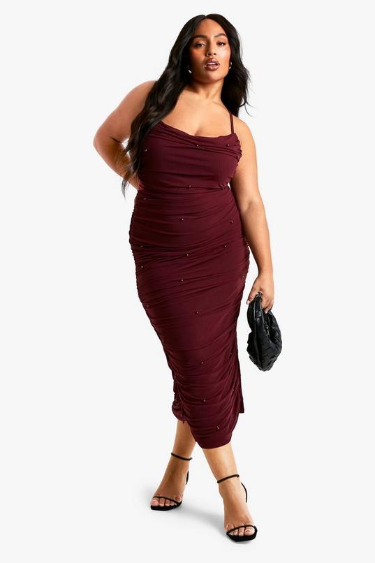 Plus Beaded Strappy Midaxi Dress by BOOHOO