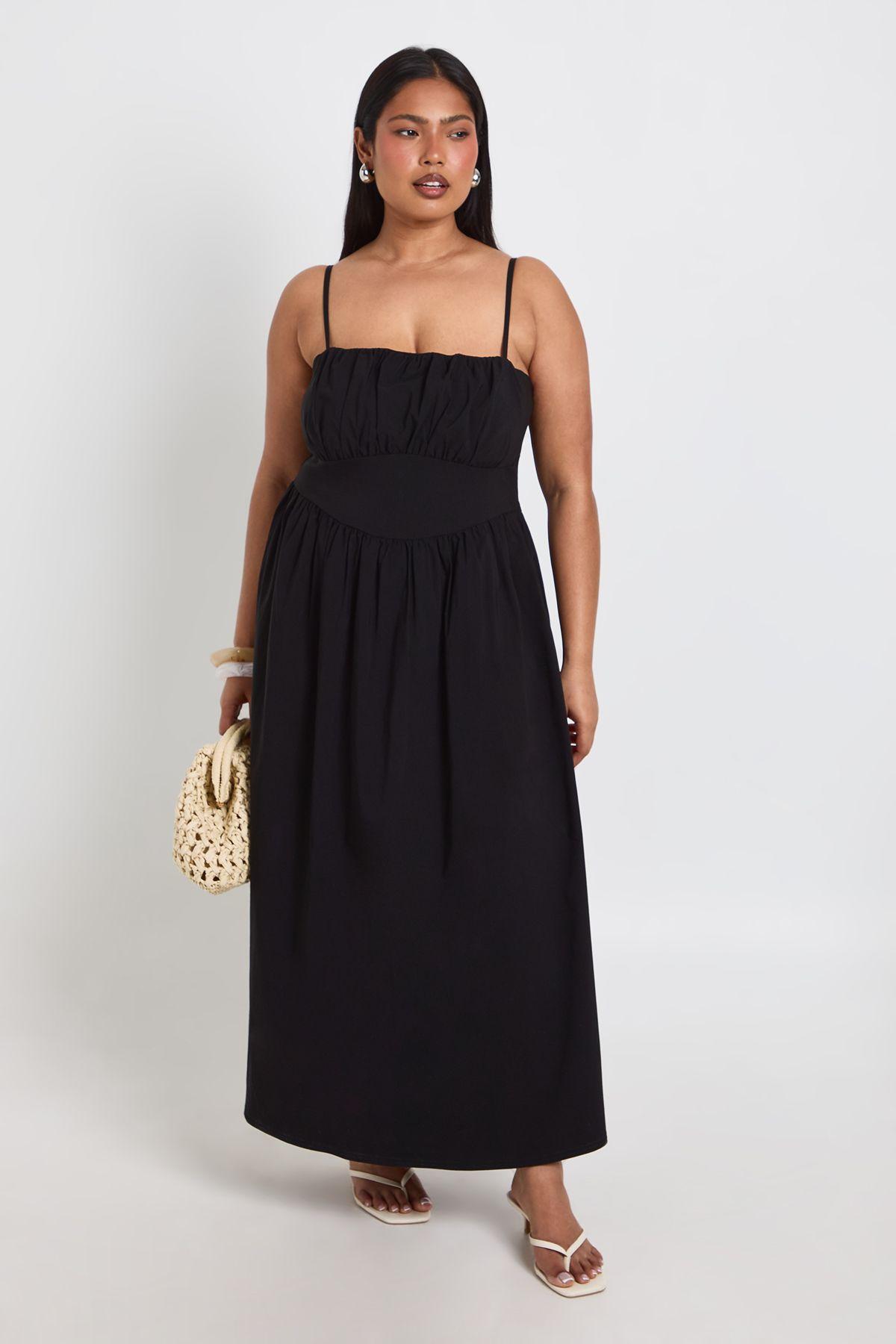 Plus Bengaline Strappy Midaxi Dress by BOOHOO