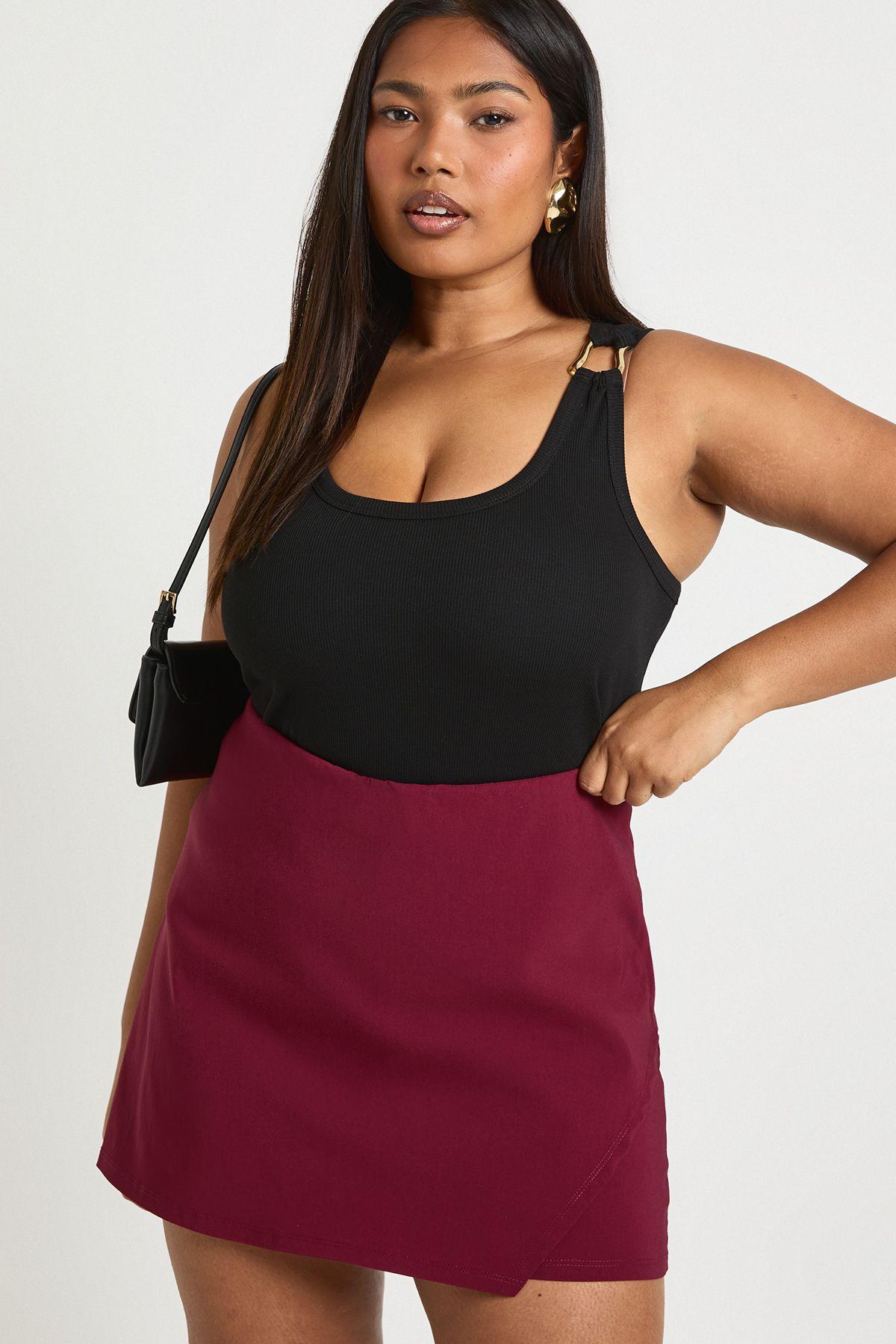Plus Bengaline Wrap Skort by BOOHOO