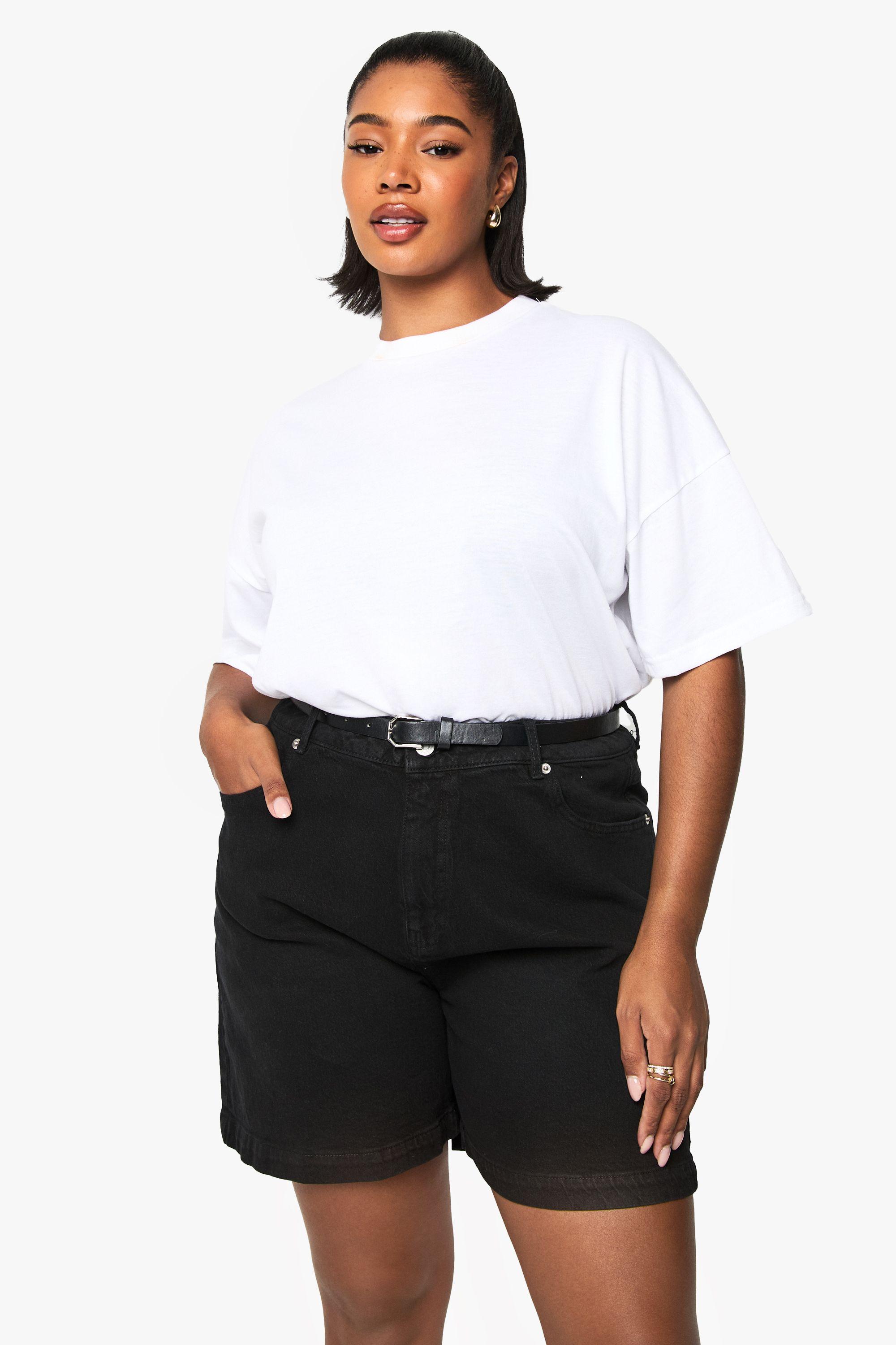 Plus Boyfriend Denim Short by BOOHOO