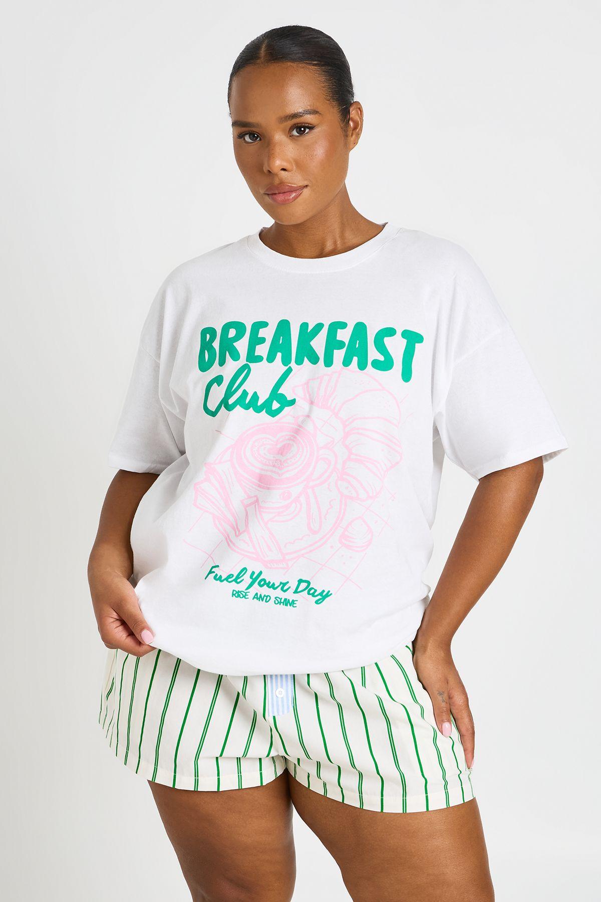 Plus Breakfast Club Printed T Shirt by BOOHOO