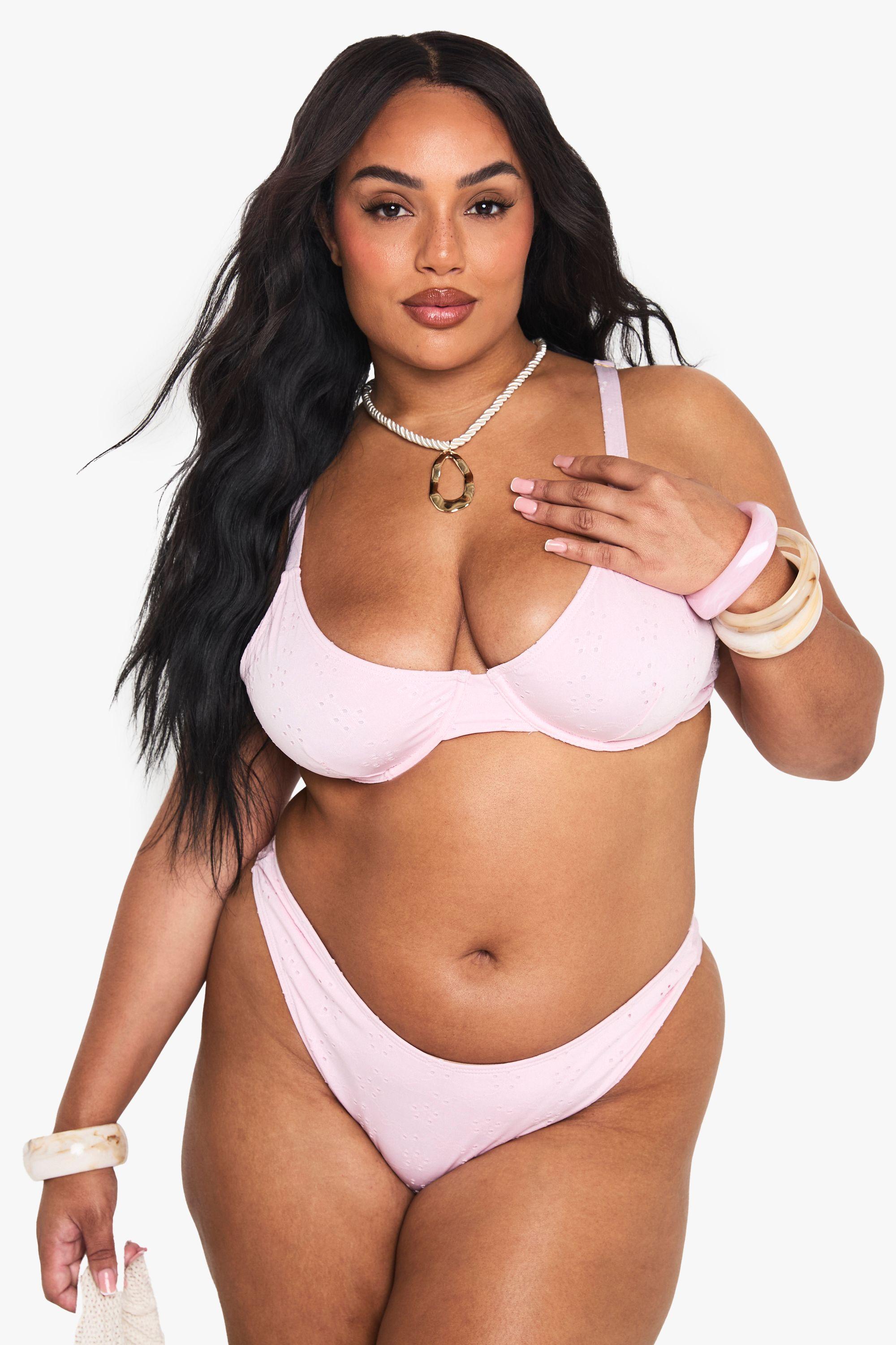 Plus Broderie Underwire Bikini Set by BOOHOO Plus Broderie Underwire Bikini Set by BOOHOO
