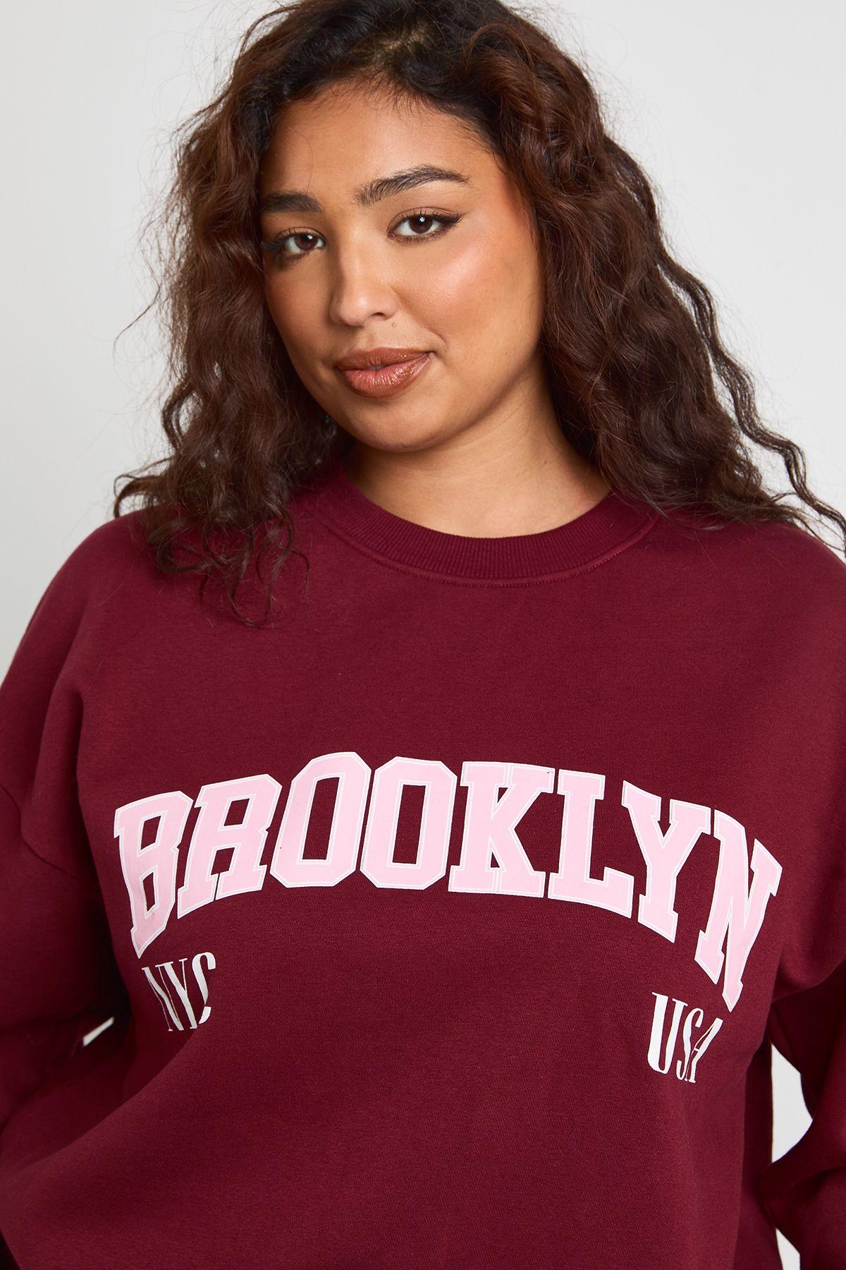 Plus Brooklyn NYC Oversized Sweatshirt by BOOHOO
