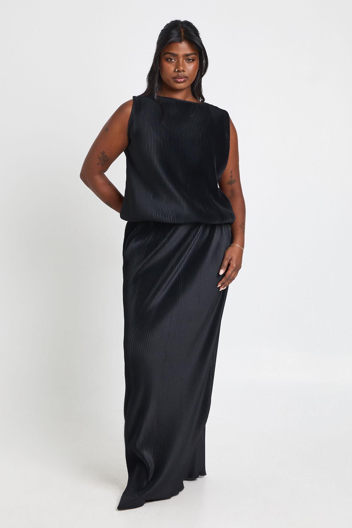 Plus Bubble Hem Top And Maxi Skirt Co Ord by BOOHOO