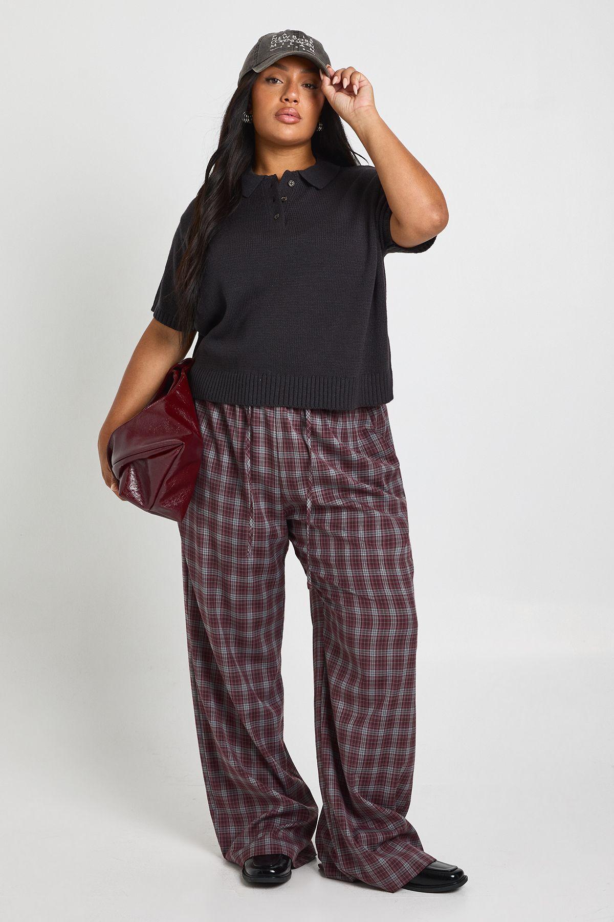 Plus Button Detail Crew Neck by BOOHOO