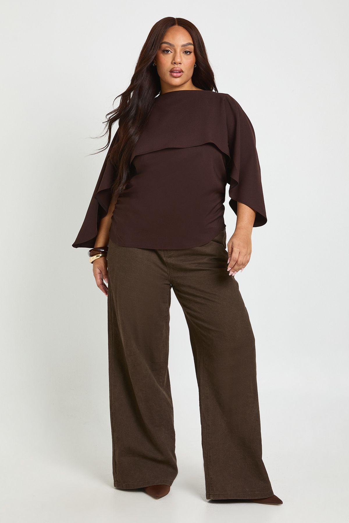 Plus Cape Overlay Top by BOOHOO