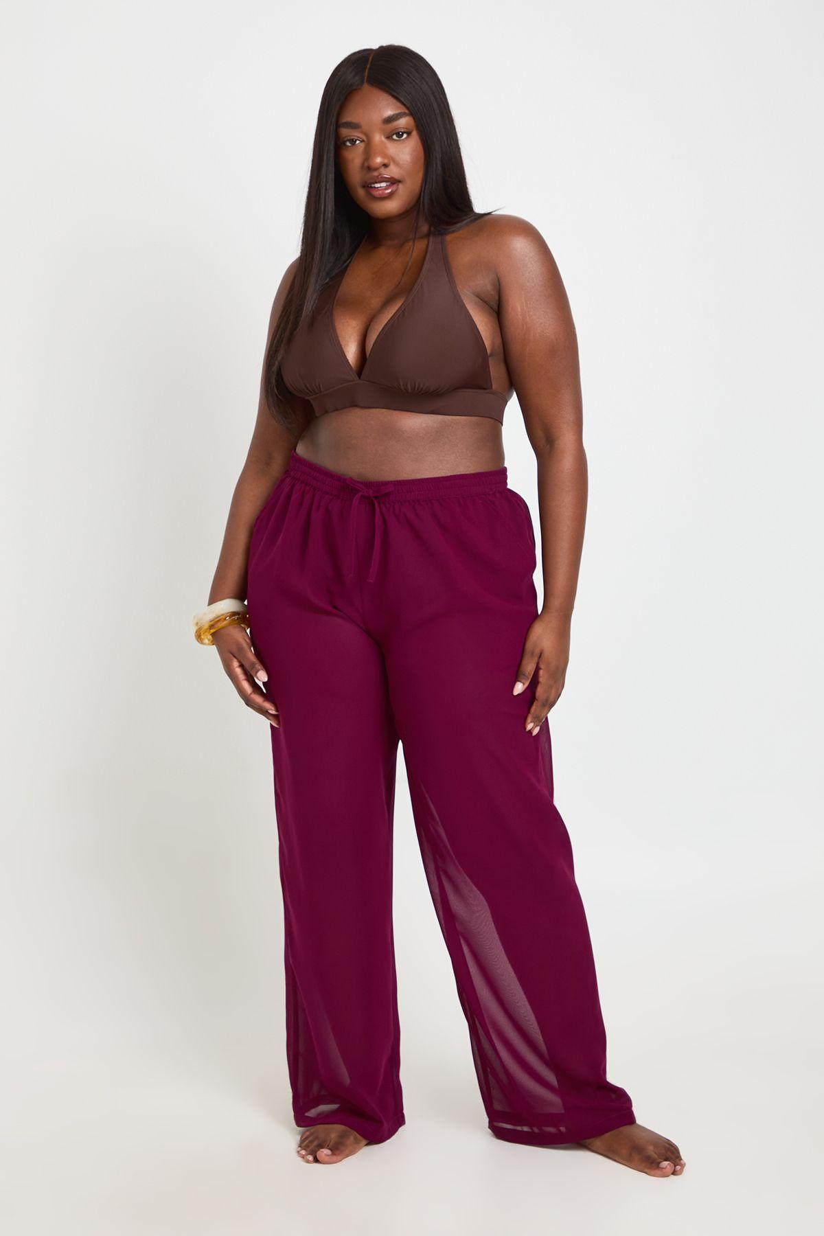 Plus Chiffon Beach Trouser by BOOHOO