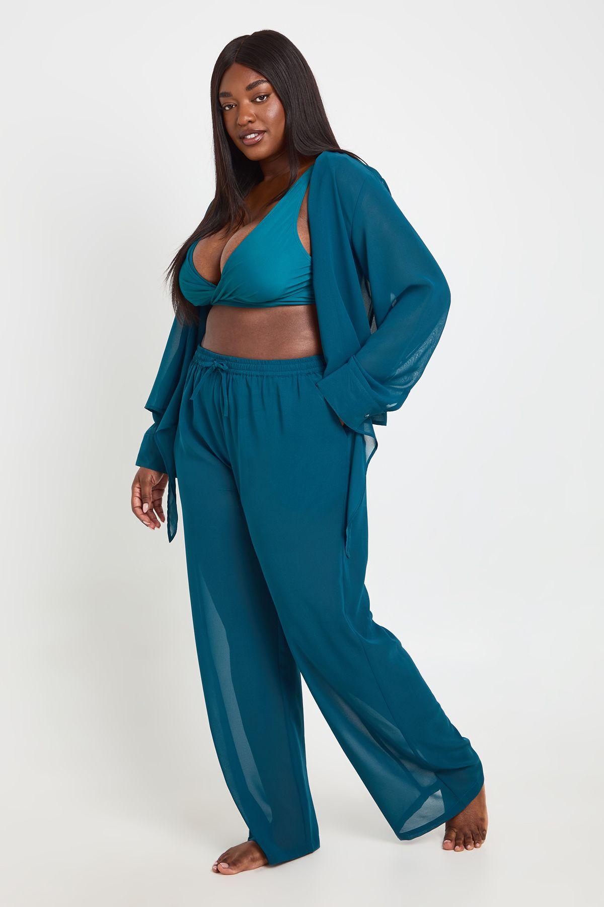 Plus Chiffon Beach Trouser by BOOHOO