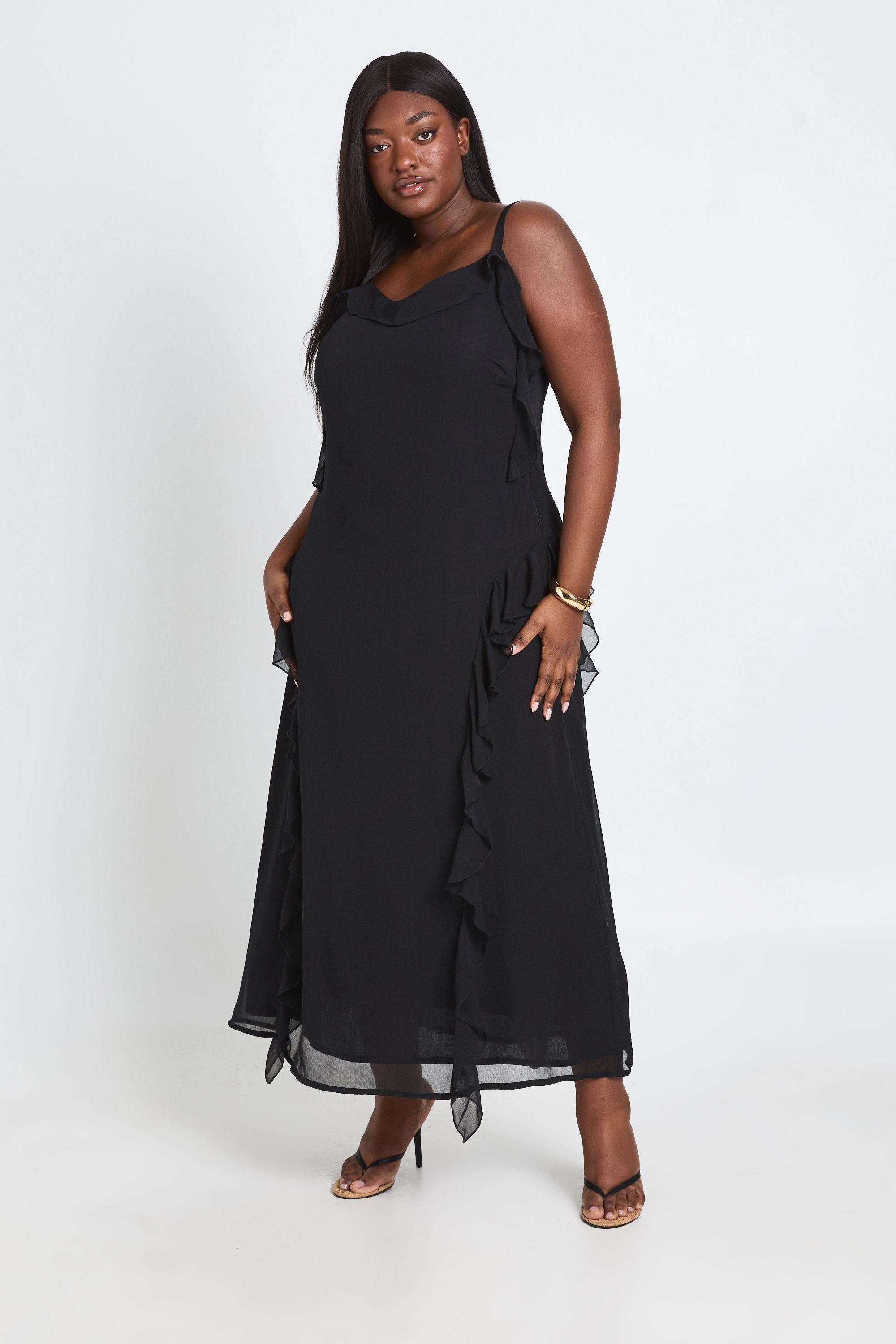 Plus Chiffon Ruffle Maxi Dress by BOOHOO