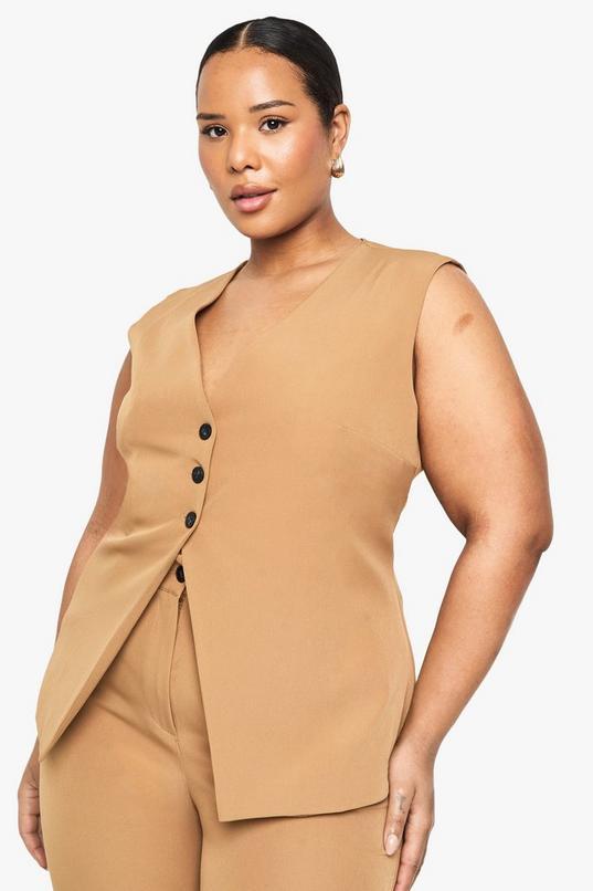 Plus Cinched Waist Waistcoat by BOOHOO