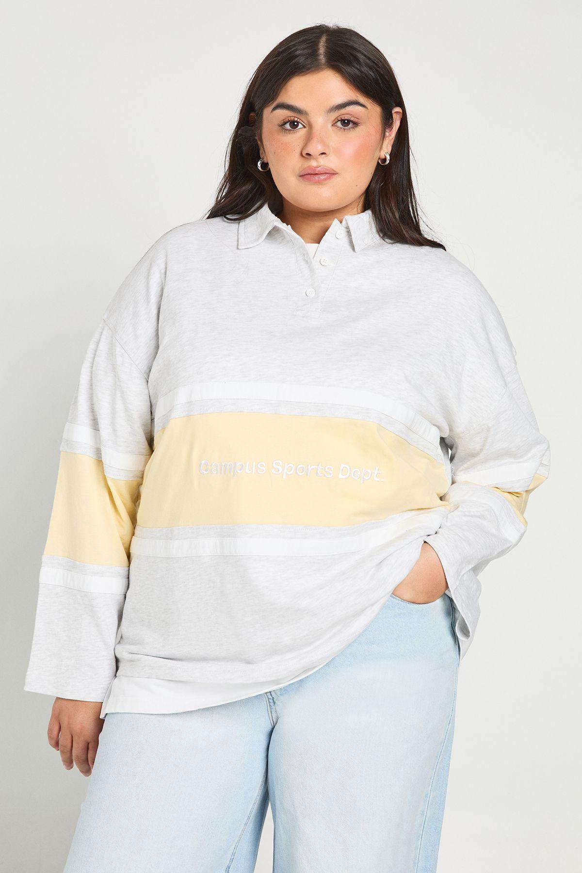 Plus Collared Rugby T-Shirt by BOOHOO