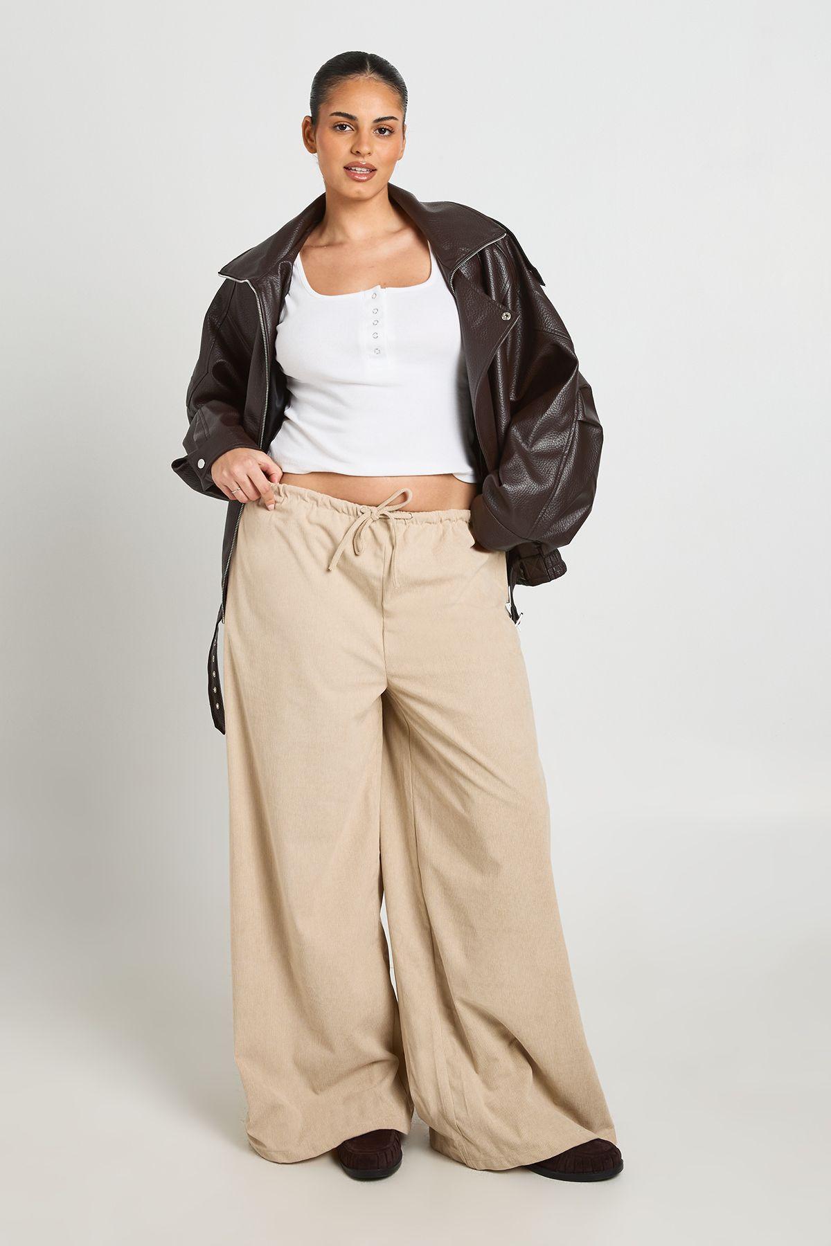 Plus Cord Wide Leg Trouser by BOOHOO