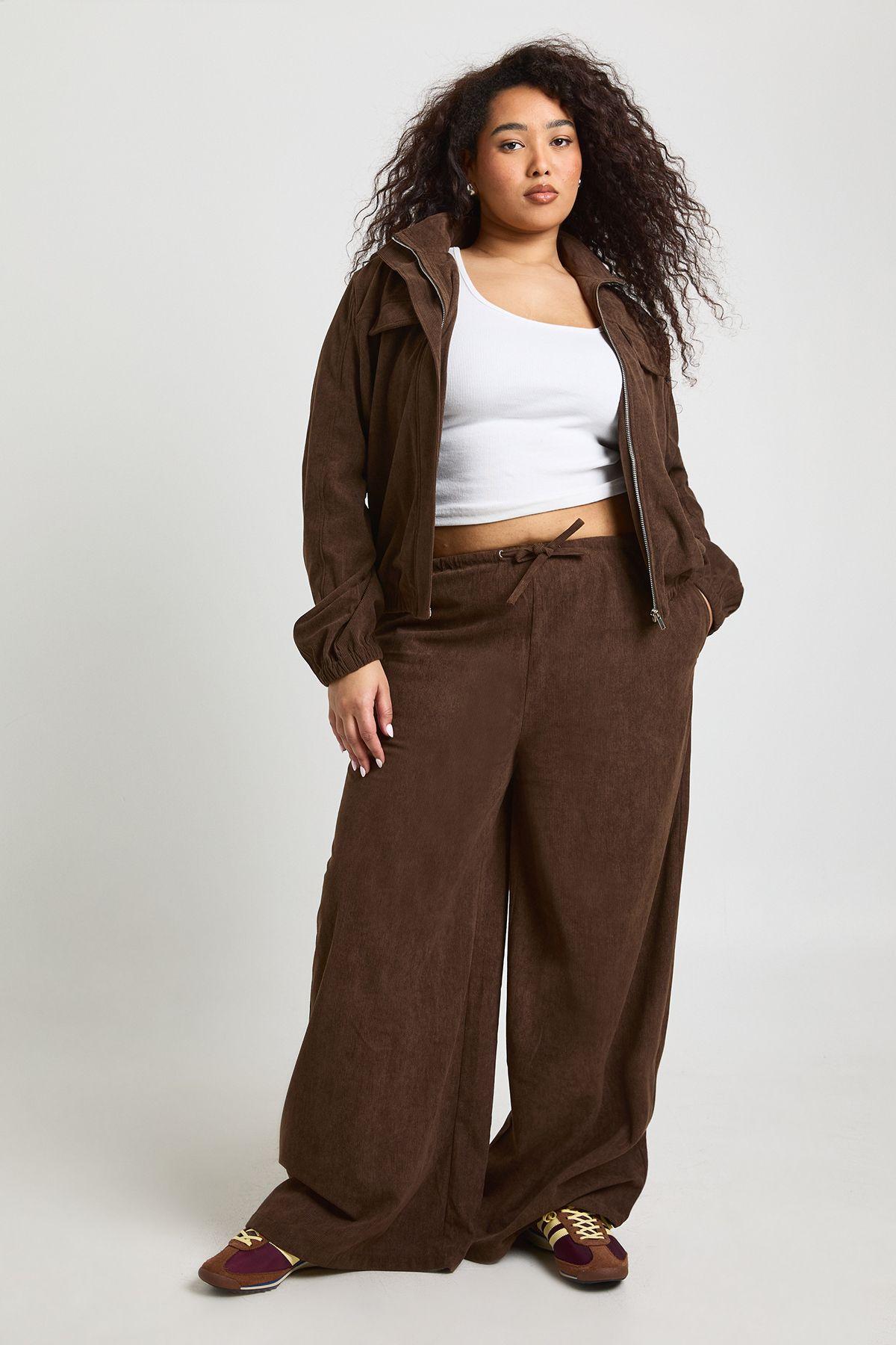 Plus Cord Wide Leg Trouser by BOOHOO