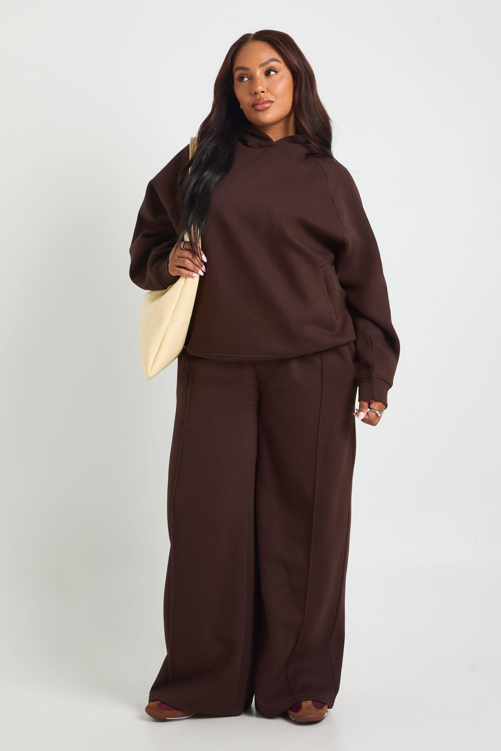 Plus Core Basic Pintuck Detail Straight Leg Jogger by BOOHOO