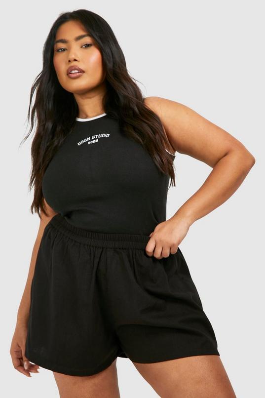 Plus Cotton Flippy Short by BOOHOO