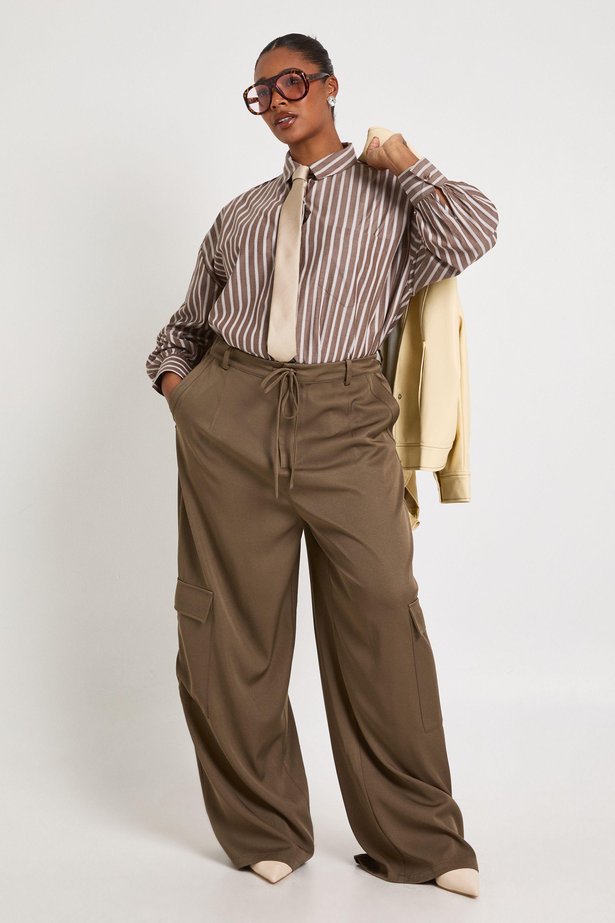 Plus Cotton Twill Cargo Trousers by BOOHOO