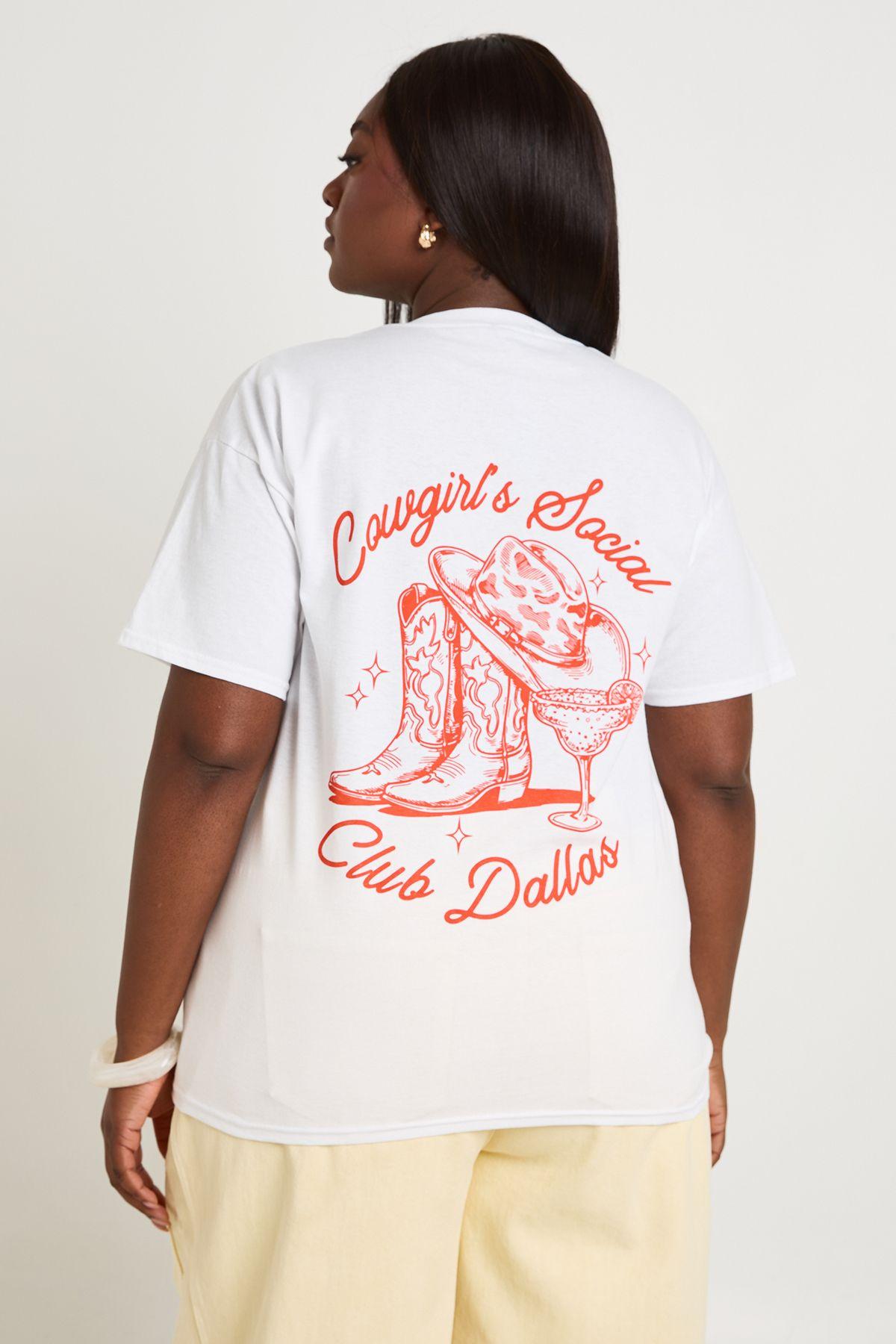 Plus Cowgirl Social Oversized T-shirt by BOOHOO
