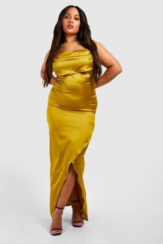 Plus Cowl Neck Strappy Maxi Slip Dress by BOOHOO