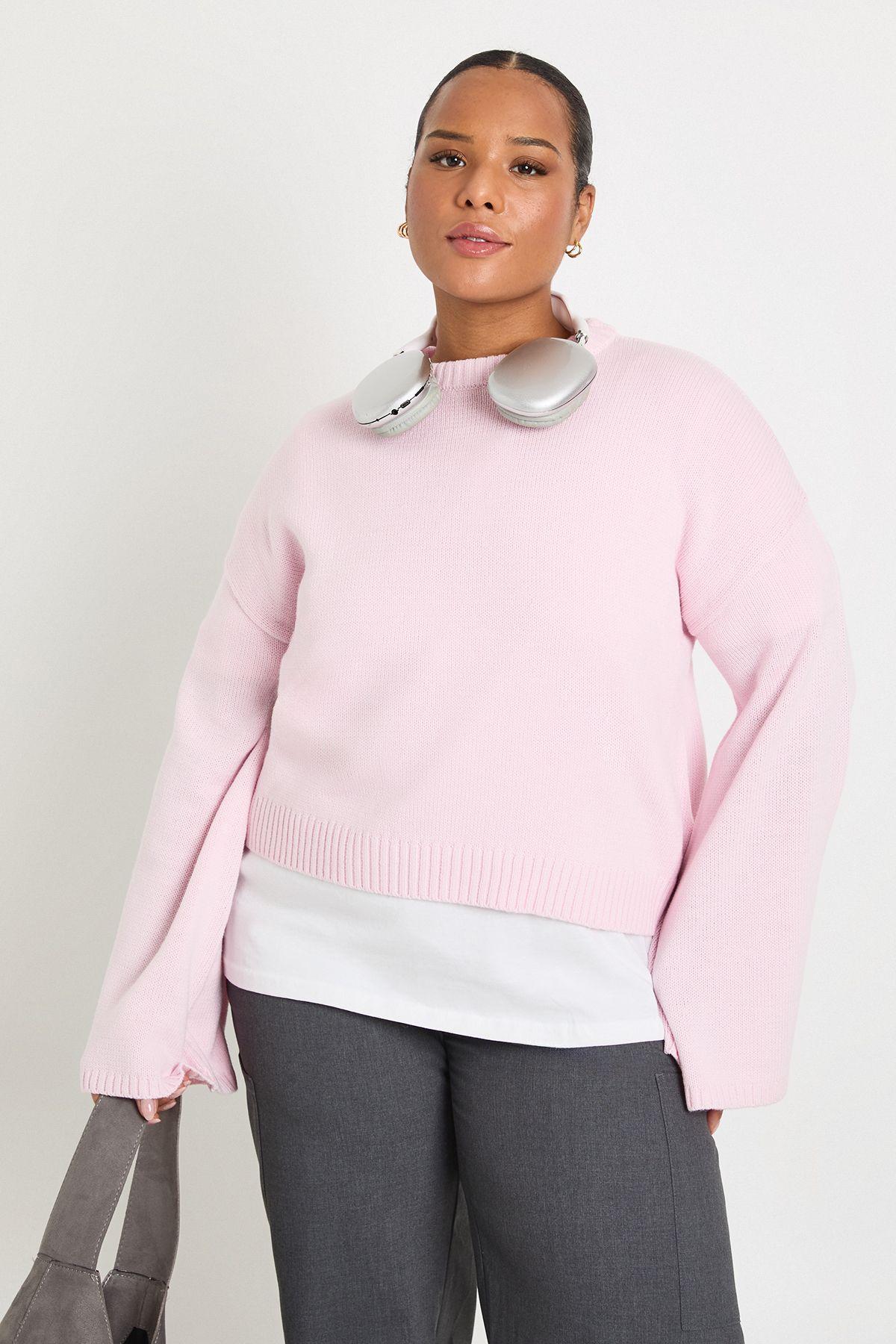 Plus Crew Neck Jumper by BOOHOO