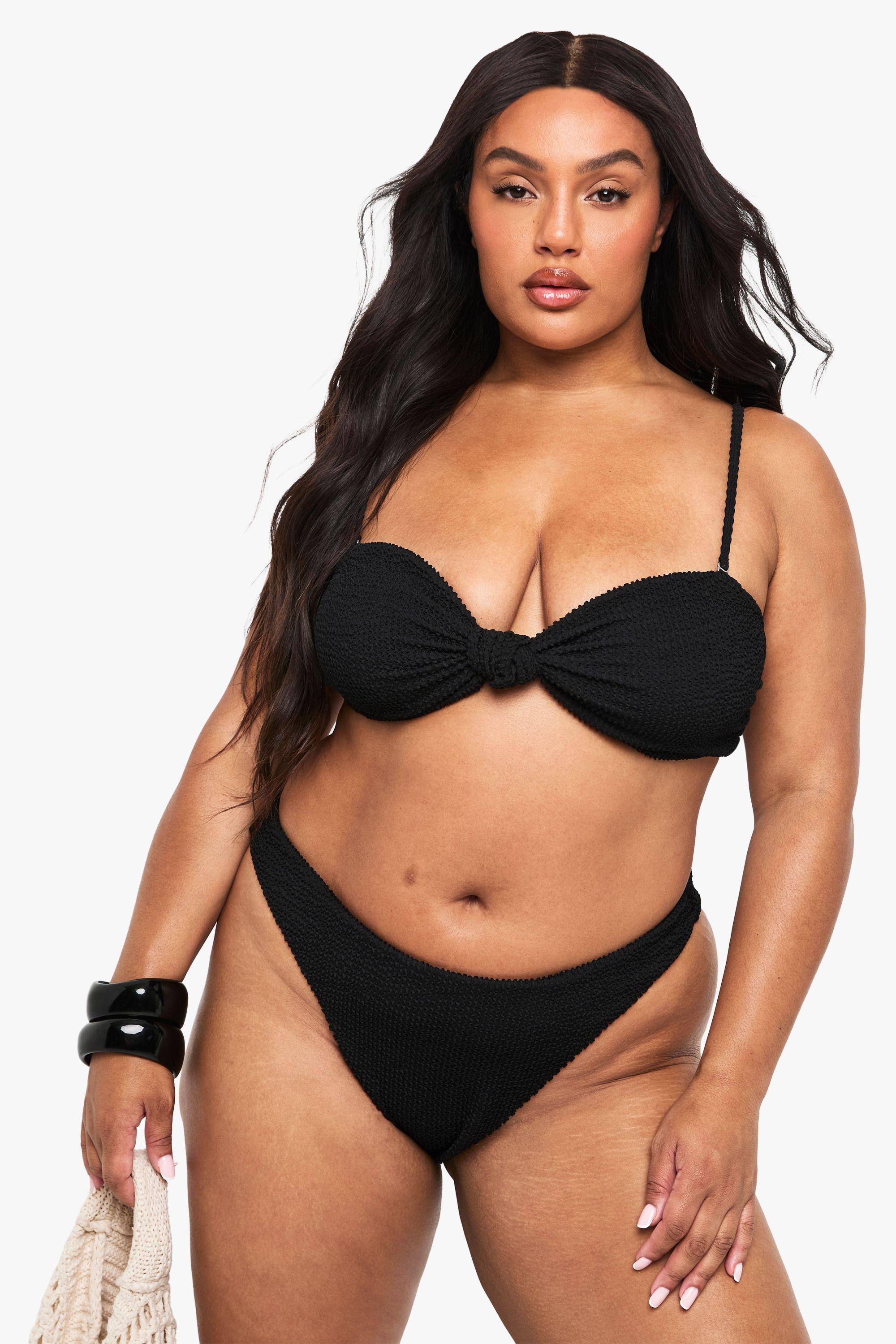 Plus Crinkle High Waist Bikini Brief by BOOHOO