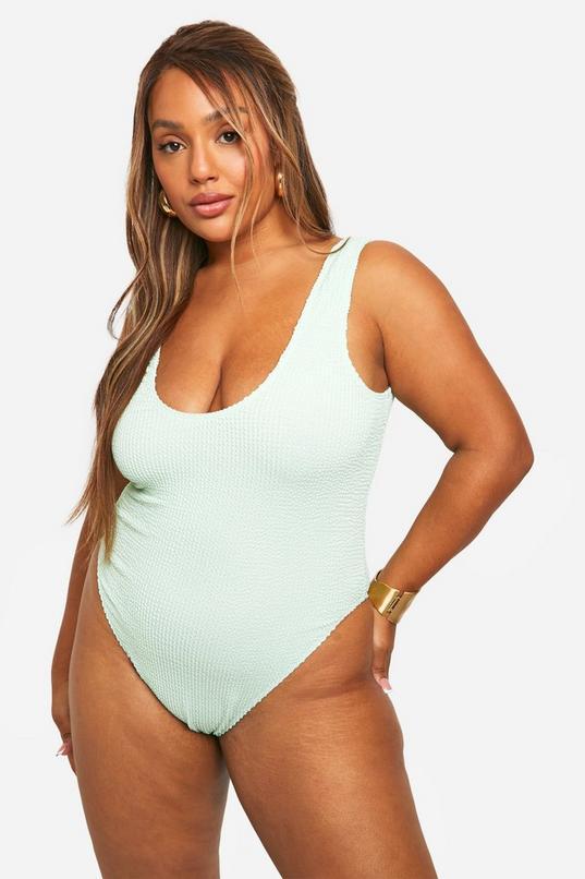 Plus Crinkle Tummy Control Swimsuit by BOOHOO