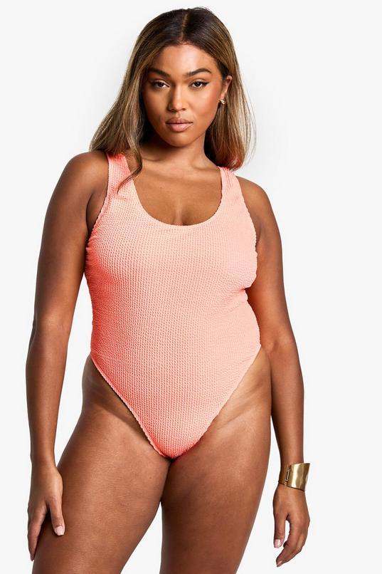 Plus Crinkle Tummy Control Swimsuit by BOOHOO
