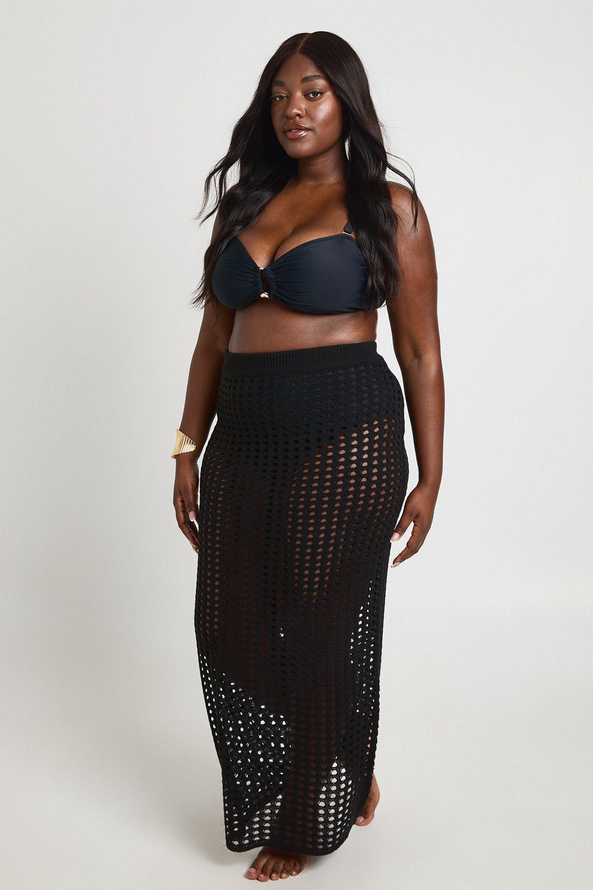 Plus Crochet Knit Maxi Skirt by BOOHOO
