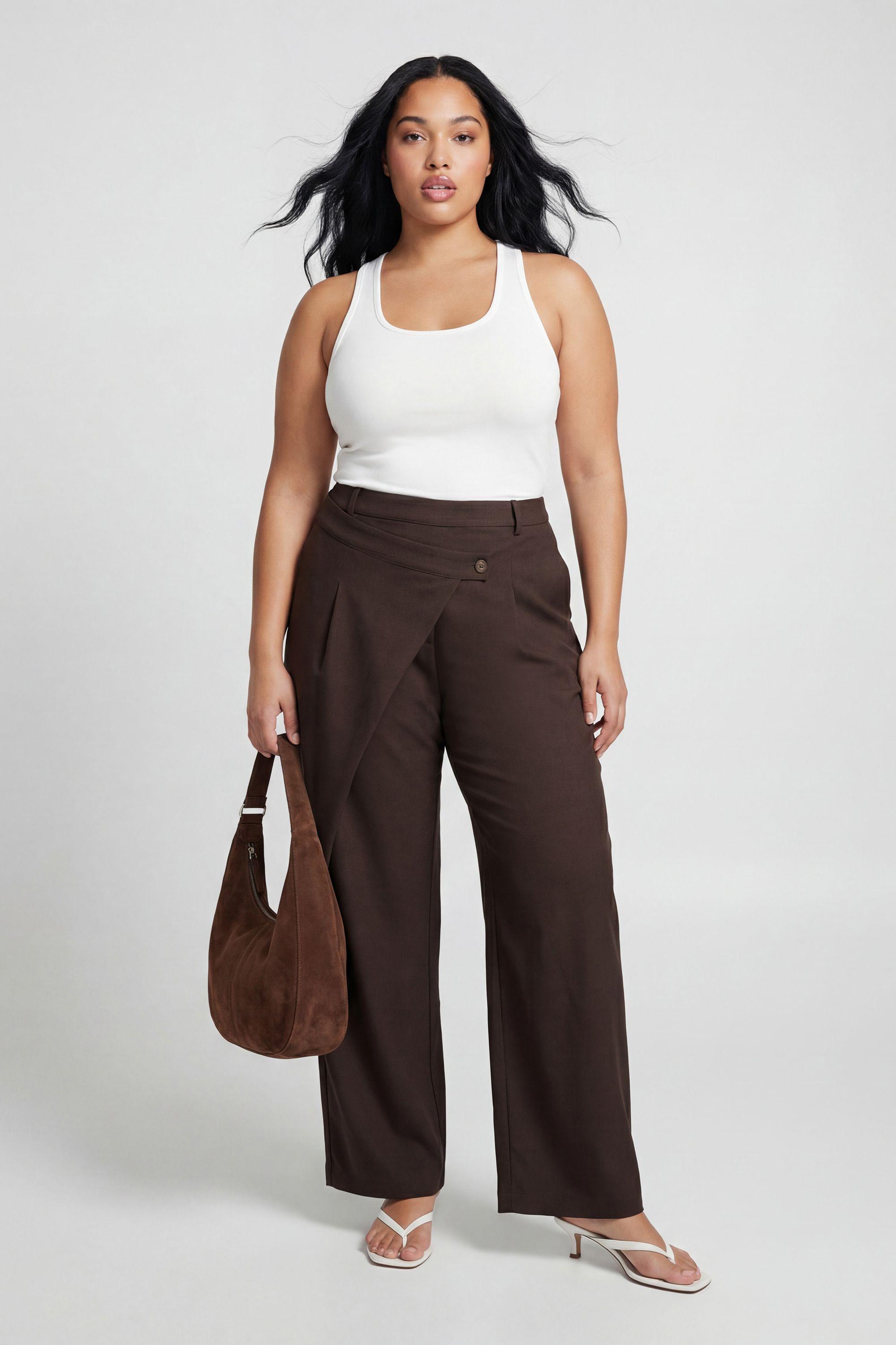 Plus Cross Over Waistband Balloon Trousers by BOOHOO