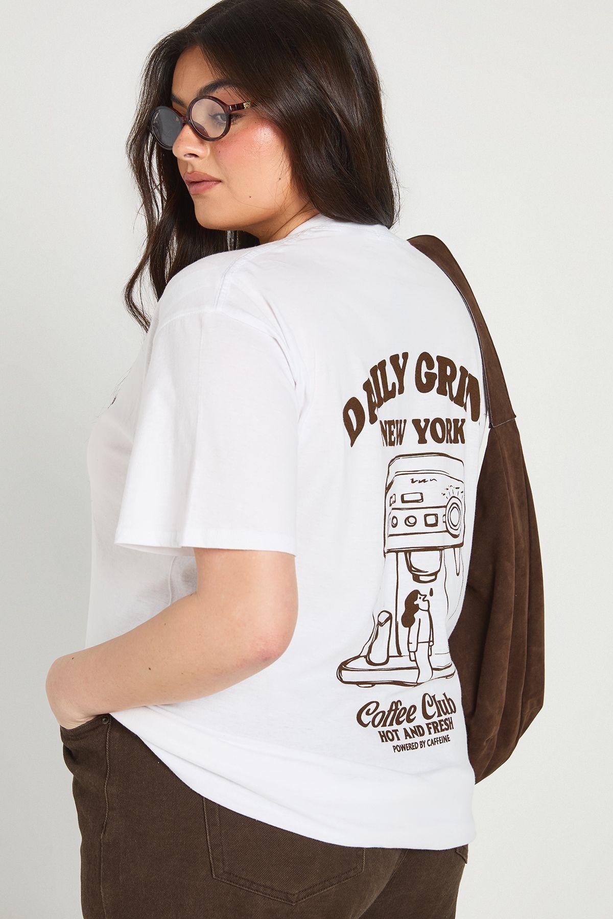Plus Daily Grind New York Graphic T-shirt by BOOHOO