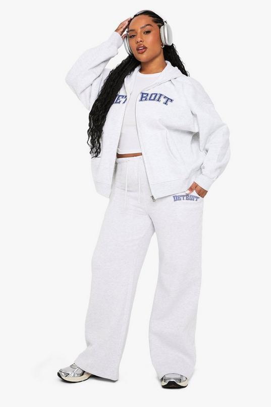 Plus Detroit Wide Leg Joggers by BOOHOO