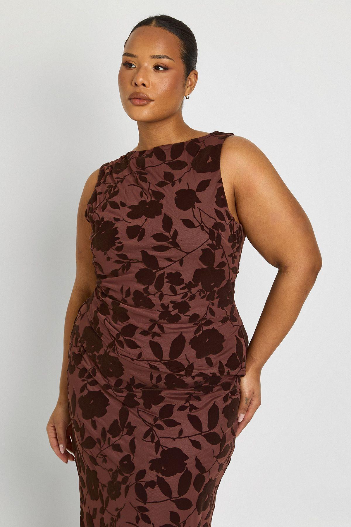 Plus Devore Sleeveless Top by BOOHOO