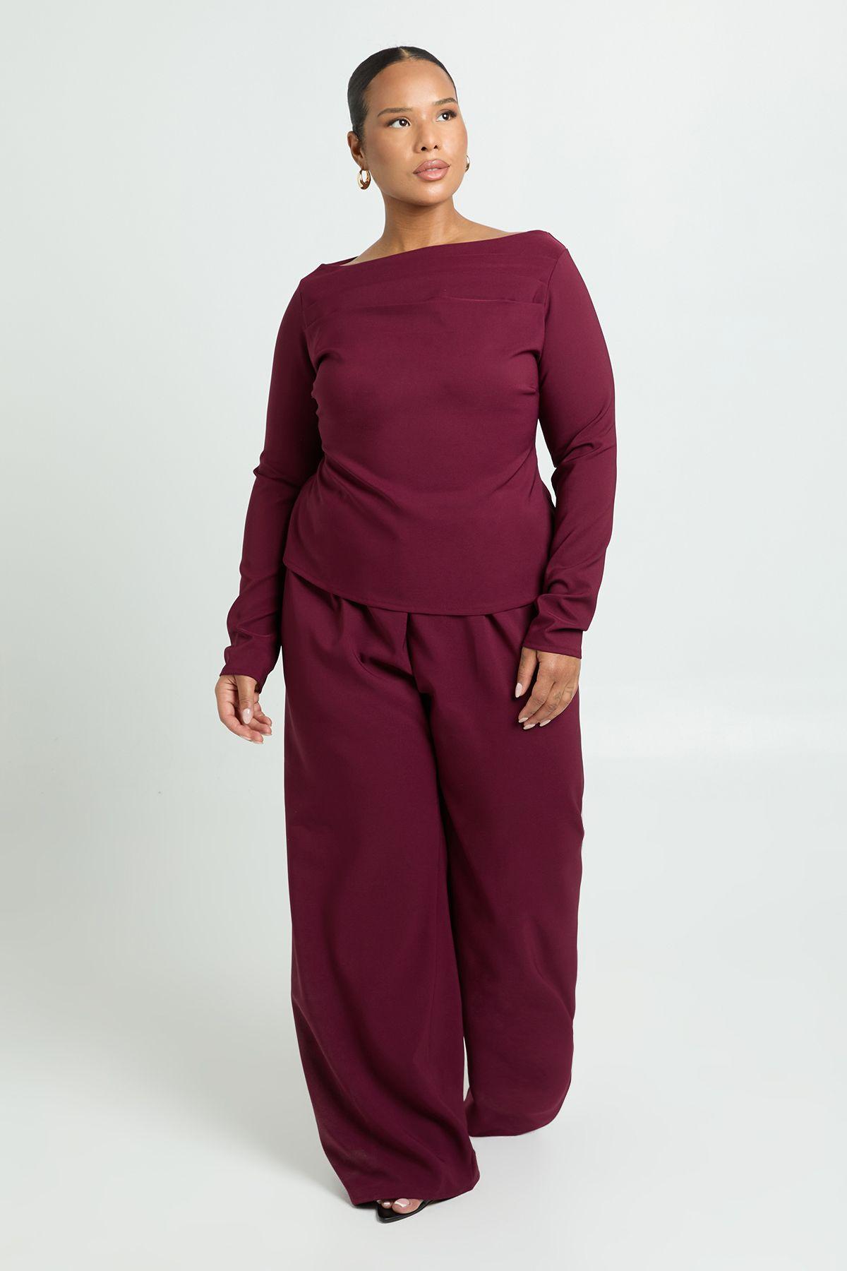 Plus Drawstring Woven Wide Leg Trousers by BOOHOO
