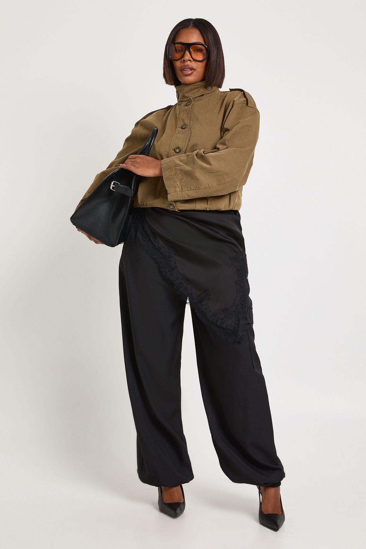 Plus Elasticated Cuff Cargo Trouser by BOOHOO
