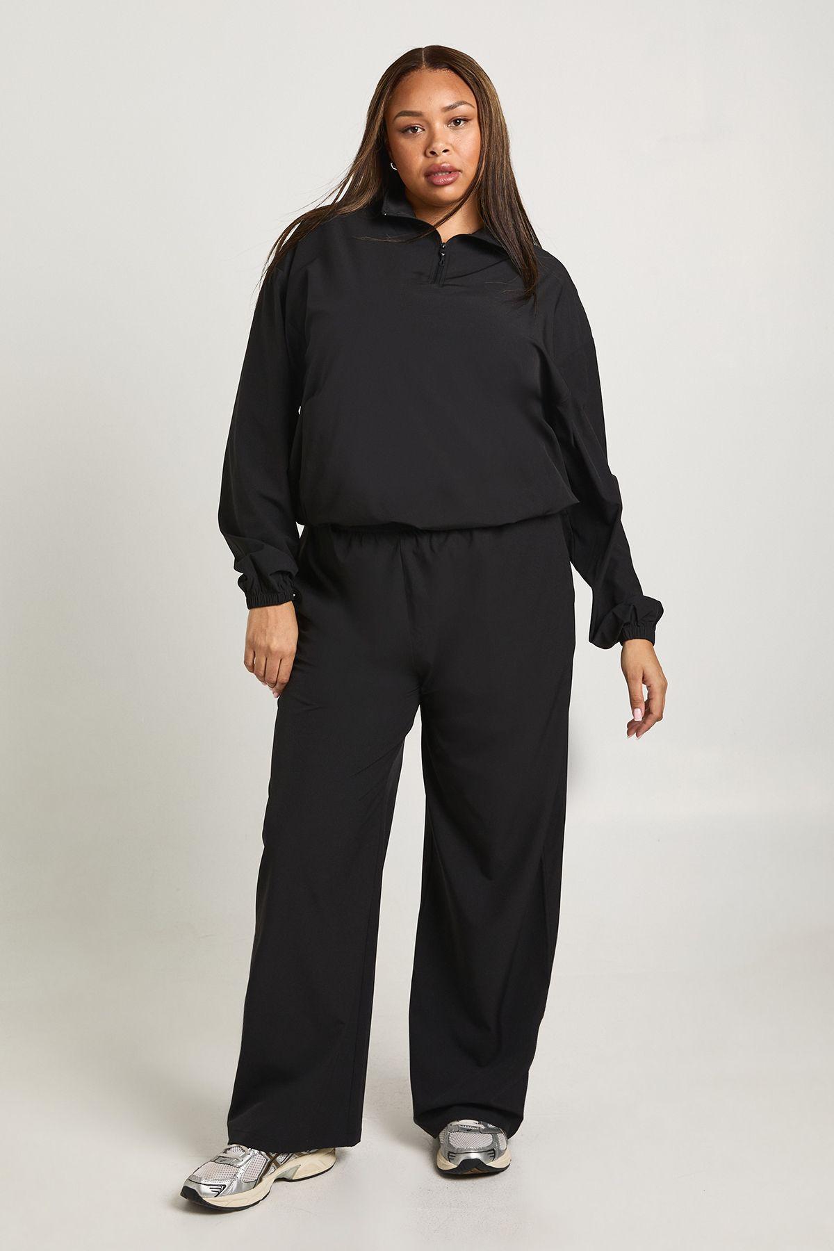 Plus Elasticated Waistband Wide Track Pants by BOOHOO