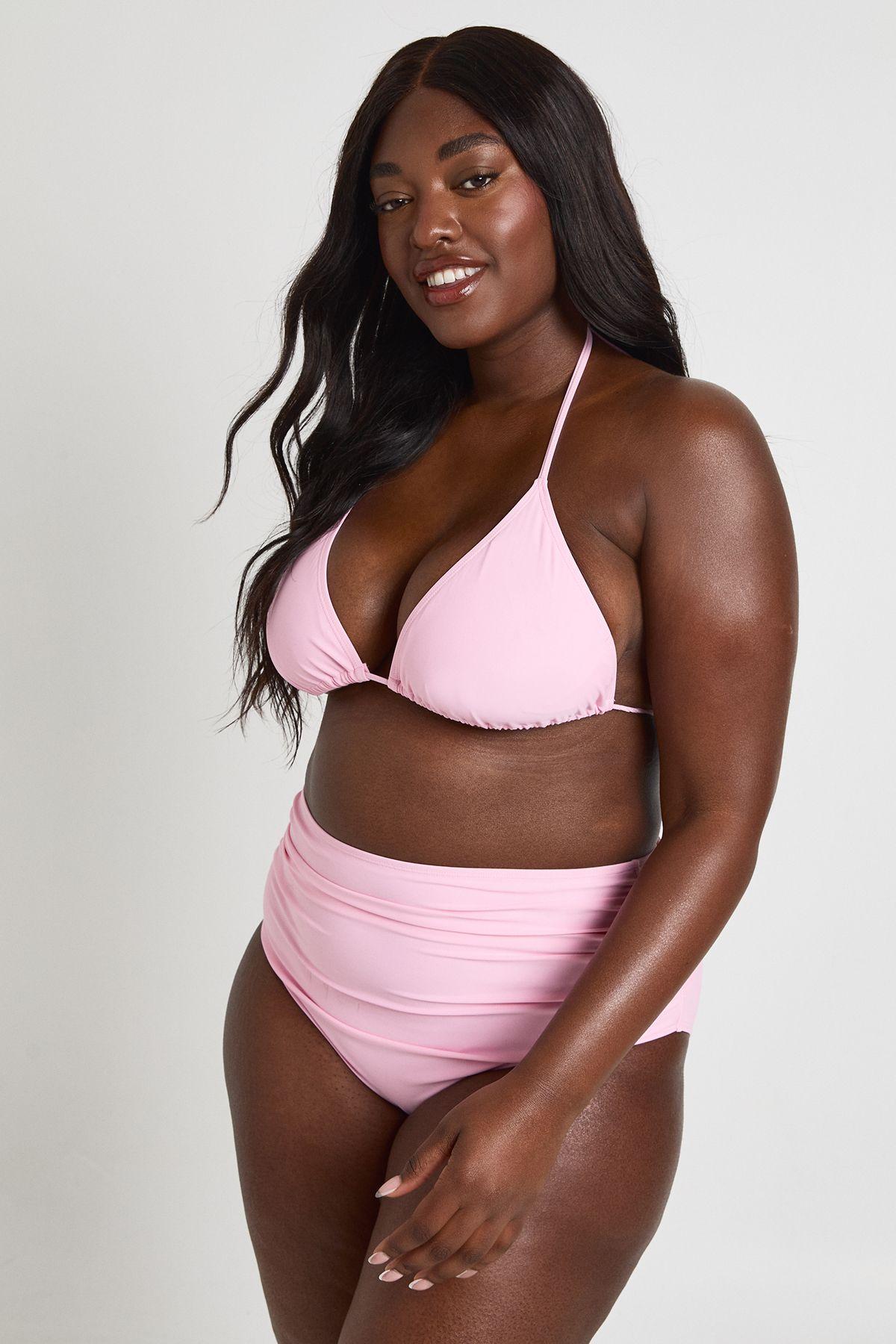 Plus Essentials Ruched High Waist Brief by BOOHOO