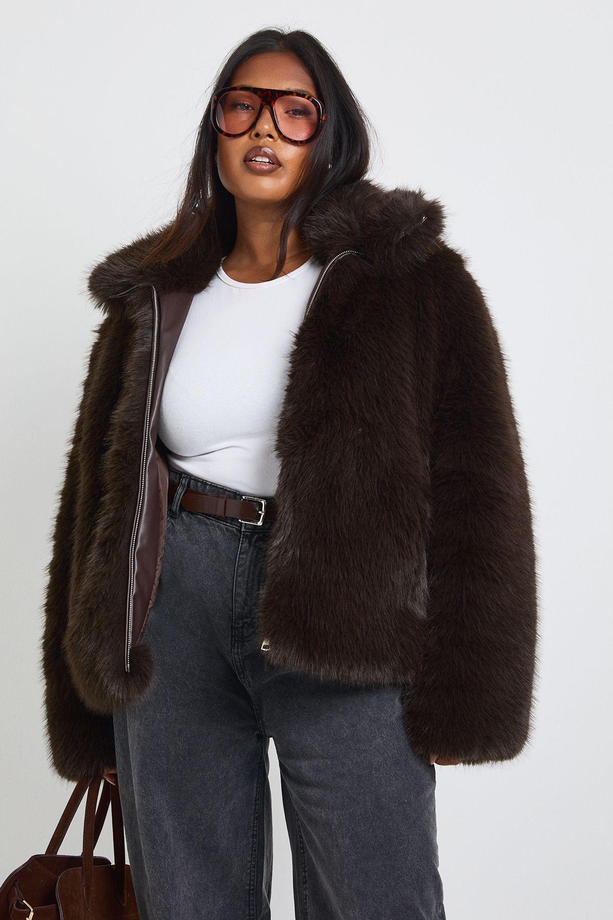 Plus Faux Fur Coat by BOOHOO