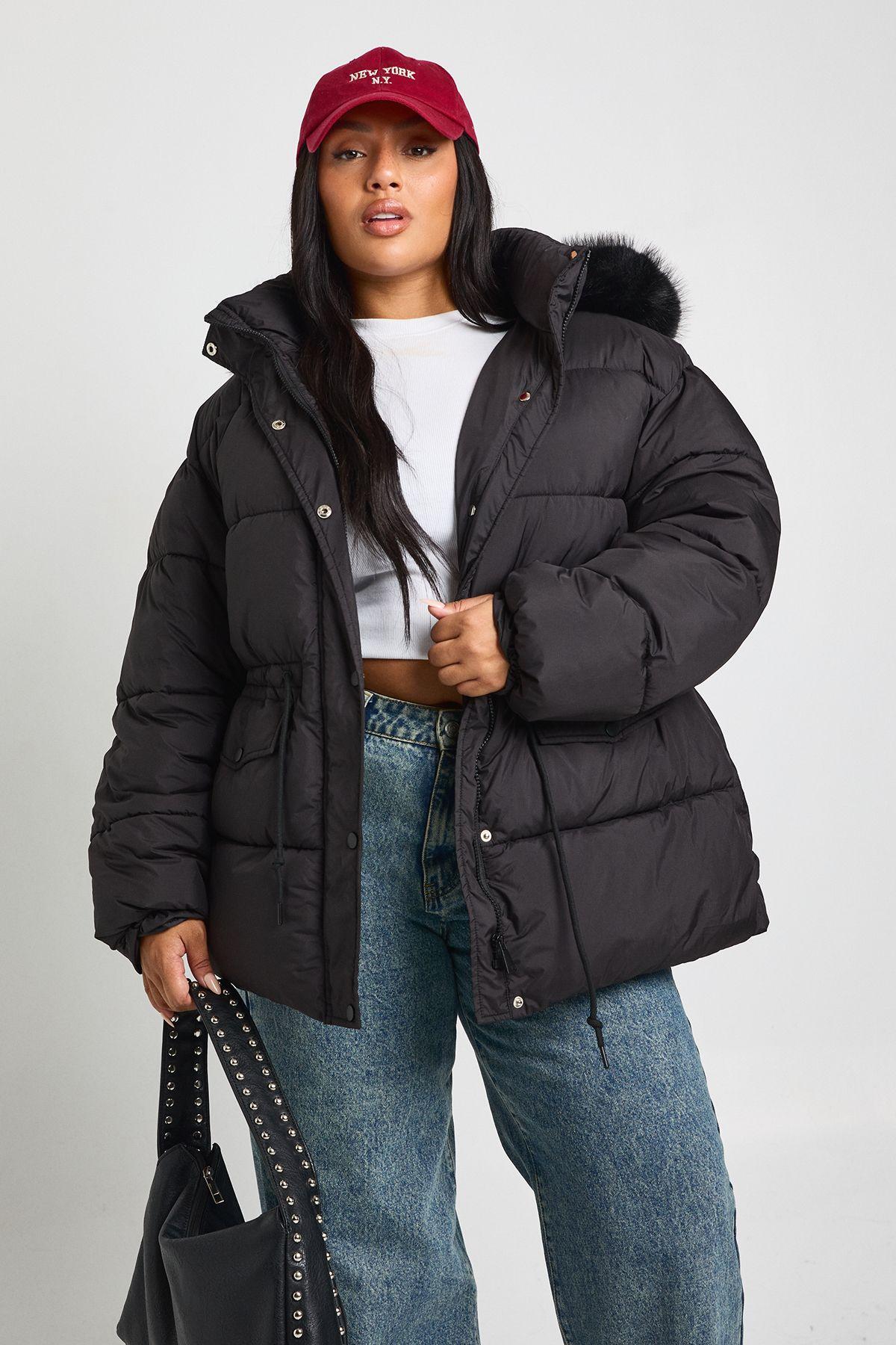 Plus Faux Fur Trim Parka by BOOHOO